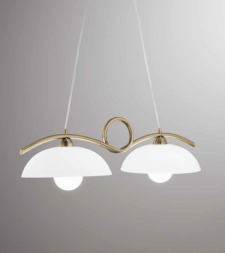 Bilanciere da cucina 2 luci metallo bronzo-cromo 2XE27 non incl. HALLEY Bilanciere da cucina 2 luci metallo bronzo-cromo 2XE27 non incl. HALLEY
